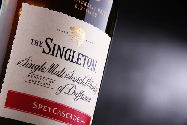 Bottle of Singleton of Dufftown, single malt scotch whisky — Stock Photo, Image