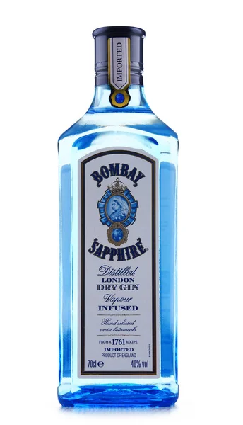 Бутылка Бомбейского сапфирового джина — стоковое фото