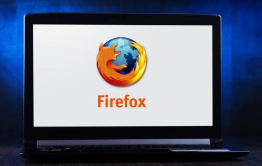 Firefox logosunu gösteren dizüstü bilgisayar