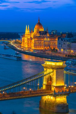 View of Budapest by night clipart