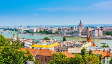 Budapeşte, Macaristan 'ın panoramik manzarası