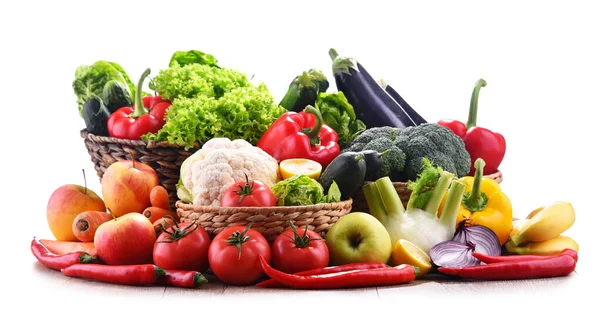 Composition with assorted organic vegetables and fruits — Stock Photo, Image