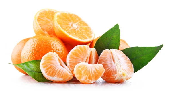 Composition with tangerines isolated on white background Stock Image