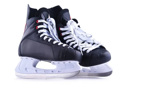 Paar Eishockey-Schlittschuhe isoliert auf weiß — Stockfoto