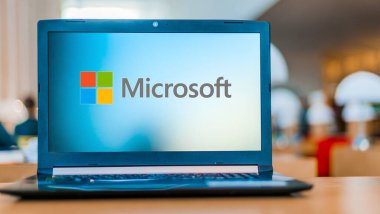 Microsoft 'un laptop görüntüleme logosu