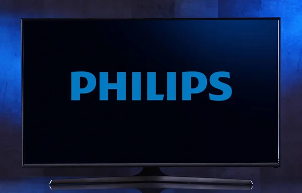 Televisor de pantalla plana con el logotipo de Philips — Foto de Stock