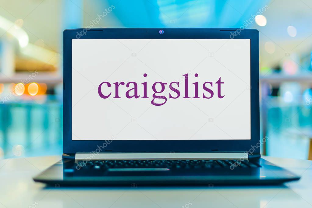 POZNAN, POL - JAN 30, 2020: Laptop computer displaying logo of Craigslist, an American classified advertisements website.