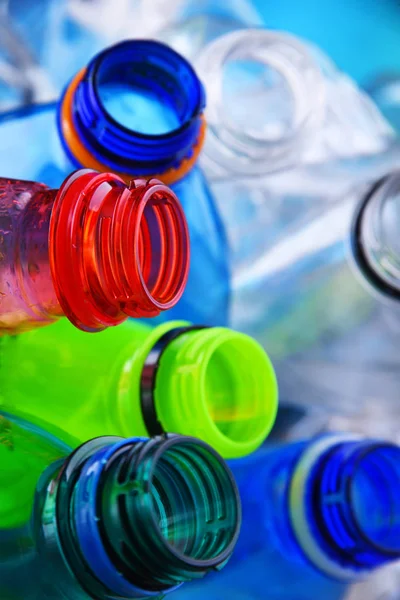 Bottiglie Bevande Gassate Colore Vuoto Rifiuti Plastica — Foto Stock