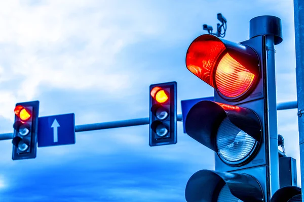 Traffic Lights Urban Intersection — Stock Photo, Image