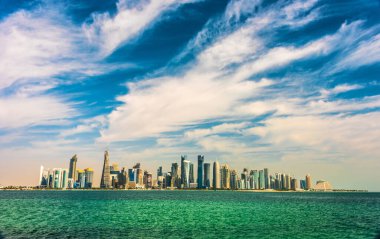 Doha, Katar 'ın şehir merkezi rıhtımı