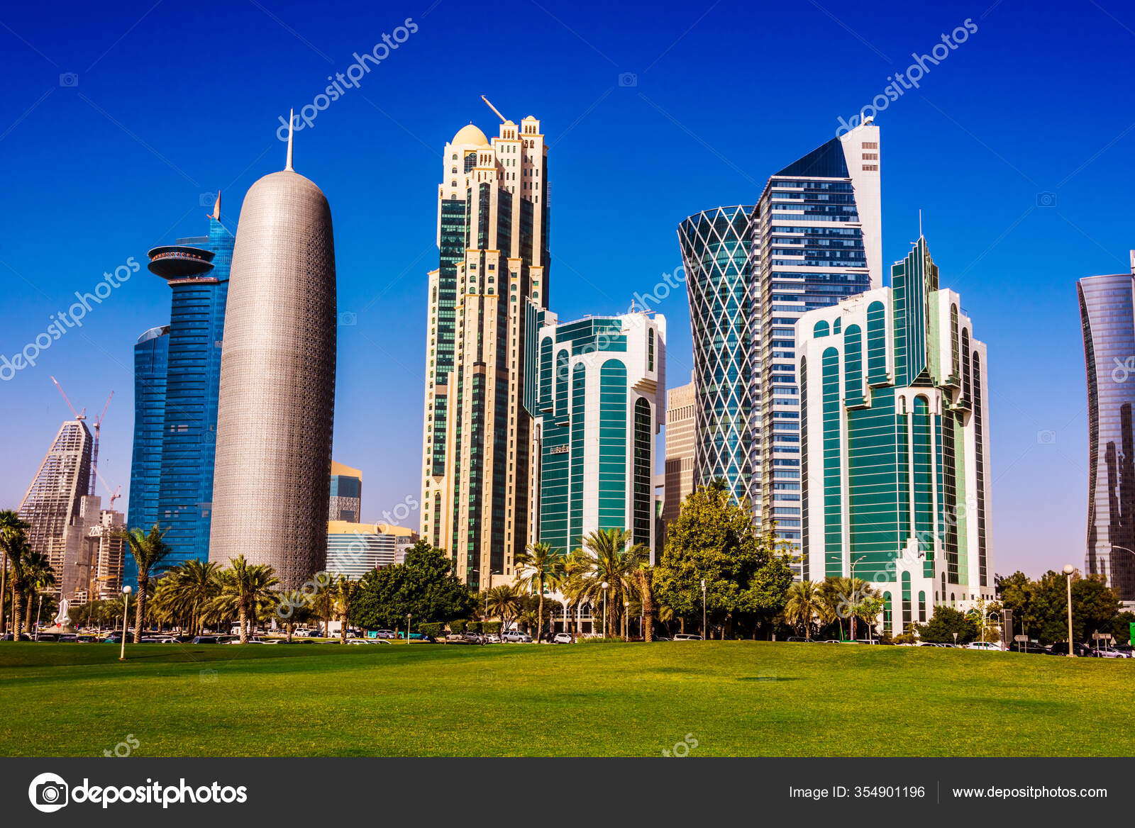 Doha Qatar Feb 2020 Современная Бизнес Архитектура Центре Дохи.