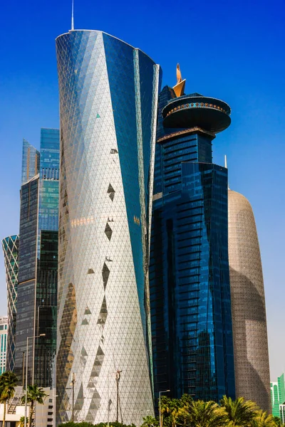 Doha Qatar Febrero 2020 Arquitectura Empresarial Moderna Del Centro Doha —  Fotos de Stock