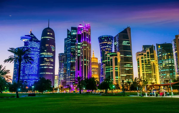 Doha Qatar Febrero 2020 Paseo Marítimo Del Centro Doha Qatar —  Fotos de Stock
