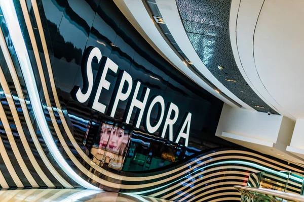 Singapore Mar 2020 Sephora Shop Fransk Multinationell Kedja Person Och — Stockfoto