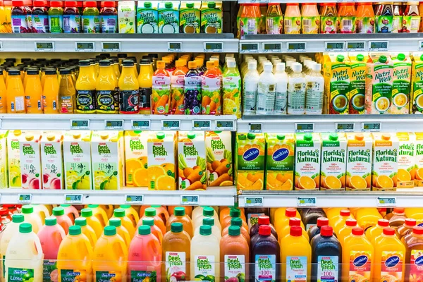 Ingapore Mar 2020 Juicelådor Och Kalla Drycker Som Bjuds Till — Stockfoto