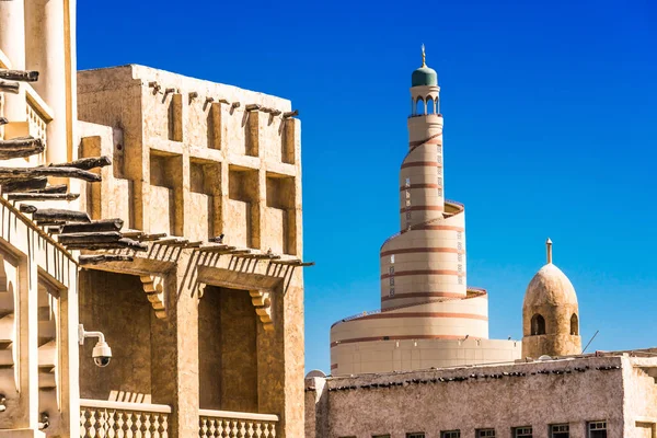 Doha Qatar Feb 2020 Traditionell Arkitektur Souq Waqif Populärt Turistmål — Stockfoto