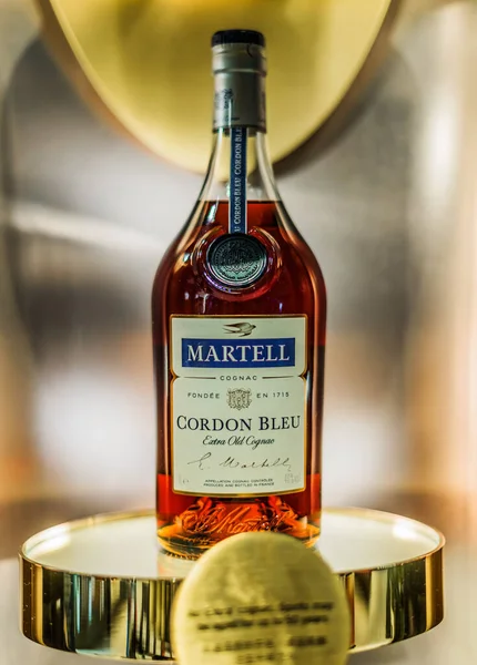 Singapore Mar 2020 Bottle Martell Cordon Bleu Cognac Brand Founded — Stock Photo, Image