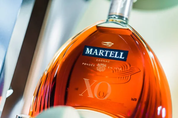 Singapore Mar 2020 Bottle Martell Cognac Brand Founded 1715 Jean — Stock Photo, Image