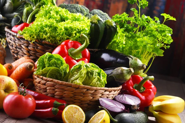 Composición Con Una Variedad Verduras Frutas Orgánicas —  Fotos de Stock