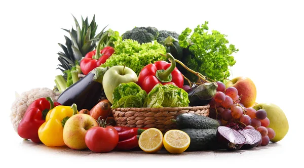 Composition Avec Divers Légumes Fruits Biologiques — Photo