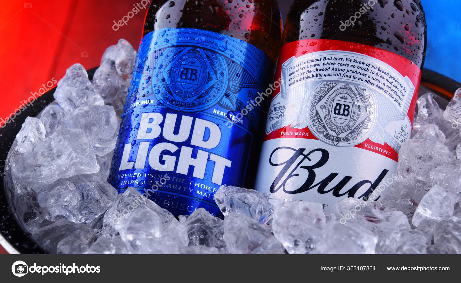 Poznan Pol Apr 2020 Bottles Bud Bud Light Popular American — Stock