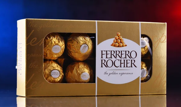 Poznan Pol Apr 2020 Box Ferrero Rocher Premium Chocolate Sweets — Stok Foto