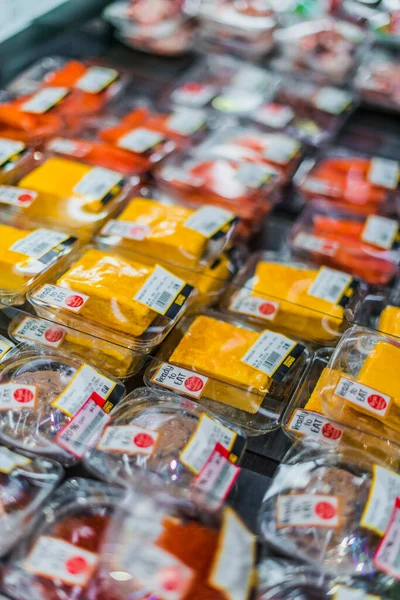 Singapore Mar 2020 Różnorodność Japońskich Paczkowanych Produktów Spożywczych Tym Kani — Zdjęcie stockowe