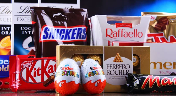 Poznan Pol Apr 2020 Variety Popular Brand Confectionery Products — Stok Foto