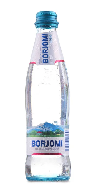 Poznan Pol Abr 2020 Botella Borjomi Una Marca Agua Mineral — Foto de Stock