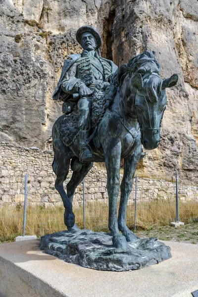 Estatua ecuestre de Ramón Cabrera en Castell de Morella. España —  Fotos de Stock