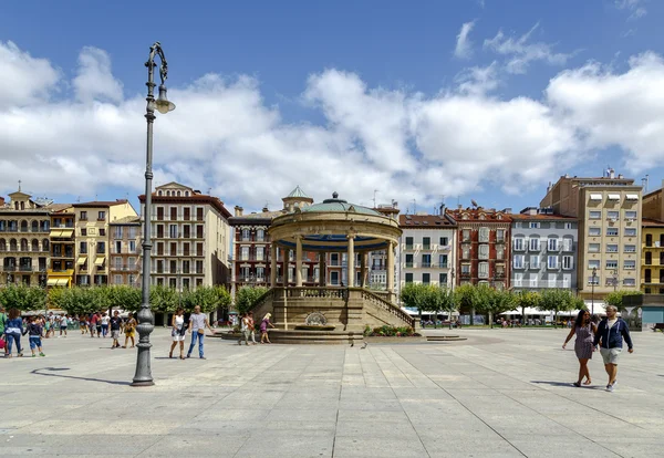 Praça Castillo, Pamplona Espanha — Fotografia de Stock