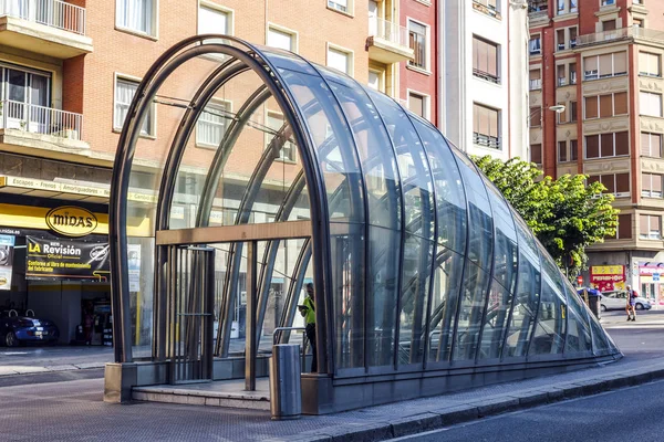 Access to modernist metro design in Bilbao Spain — Stock Photo, Image