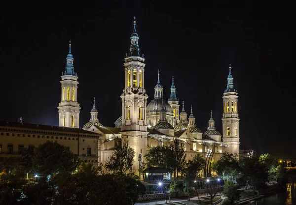 Bazilika Katedrali ayağı Saragossa İspanya Our Lady — Stok fotoğraf