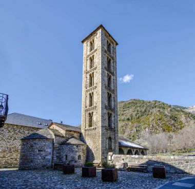 Roma Kilisesi Santa Baki Erill la Vall, Boi Valley, İspanya - İspanya