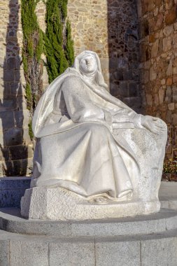 Statue of St. Teresa in Avila Spain clipart