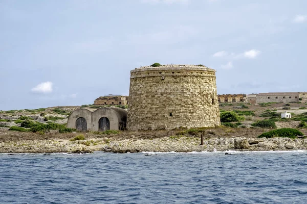 防御的なタワーの Lazareto の島、メノルカ島、サン Felipet, — ストック写真