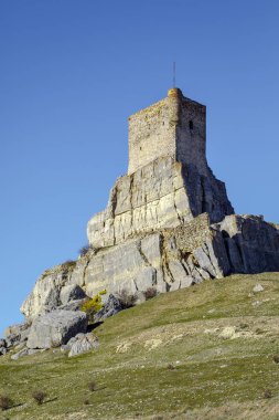 Homenaje kale kule Atienza Ortaçağ Kalesi onikinci yüzyılda İspanya.