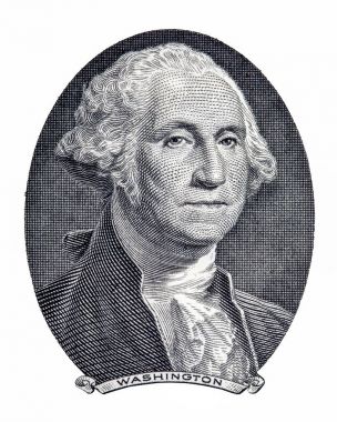 İlk ABD Başkanı George Washington görünüyor üzerinde bir dolar fatura ön yüzde olarak portresi.