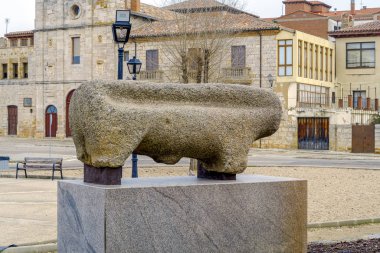 Granite boar in Toro Zamora Spain clipart