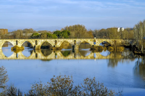 Roma Köprüsü, Duero Nehri, Zamora, İspanya — Stok fotoğraf