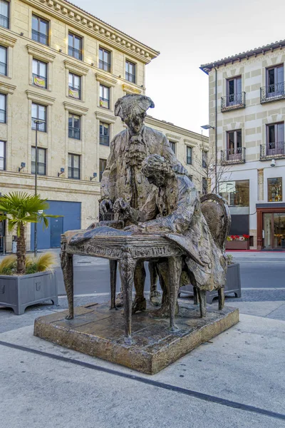 Salamanca Monument to Churriguera and Count Francos — Stock Photo, Image