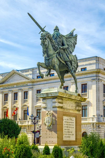 El Cid, Burgos, Spanyolország-szobor — Stock Fotó