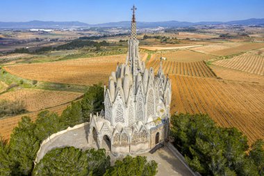 Montserrat Montferri Alt kampı, Tarragona ilinde, Catalonia, İspanya sığınak. Modernist mimar Josep Maria Jujol tarafından