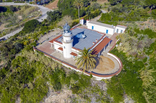 Calella Deniz Feneri Kıyı Kasaba Calella Costa Del Maresme Catalonia — Stok fotoğraf