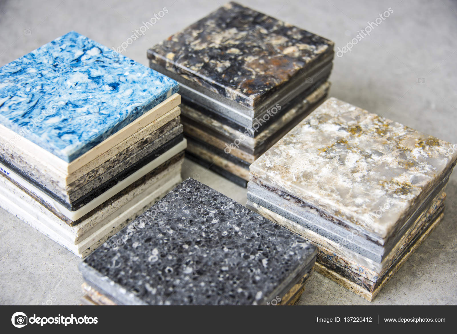 Marble Countertop Samples Stock Photo C Studiodin 137220412