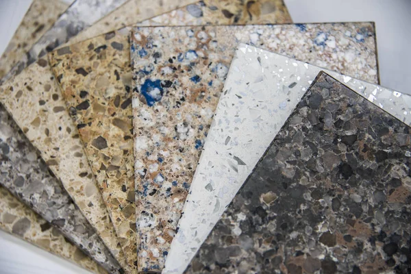 Contadores de granito. Mármore, Material de pedra, Pedra - Objeto, Telha, Material de construção — Fotografia de Stock