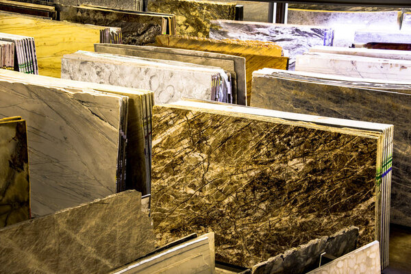 Natural stone slabs of granite, marble, quartz