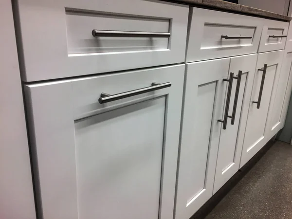 Close up of new kitchen cabinetry.