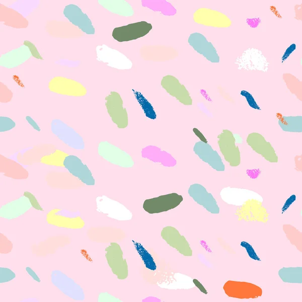 Umělecké konfety Bezešvé Pattern jednoduché rukou kreslené abstraktní textur. Creative neobvyklé barevné pozadí. Současné umění. Vektor — Stockový vektor