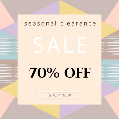vektör çizim tasarım moda pastel %70 satışı büyük başlığı